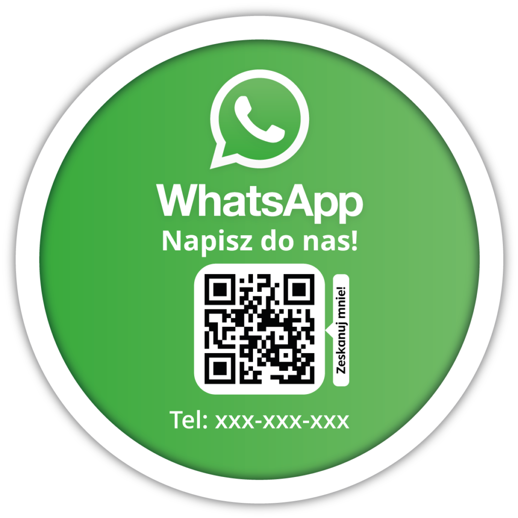 Zamów naklejki WhatsApp z kodem QR truzzer