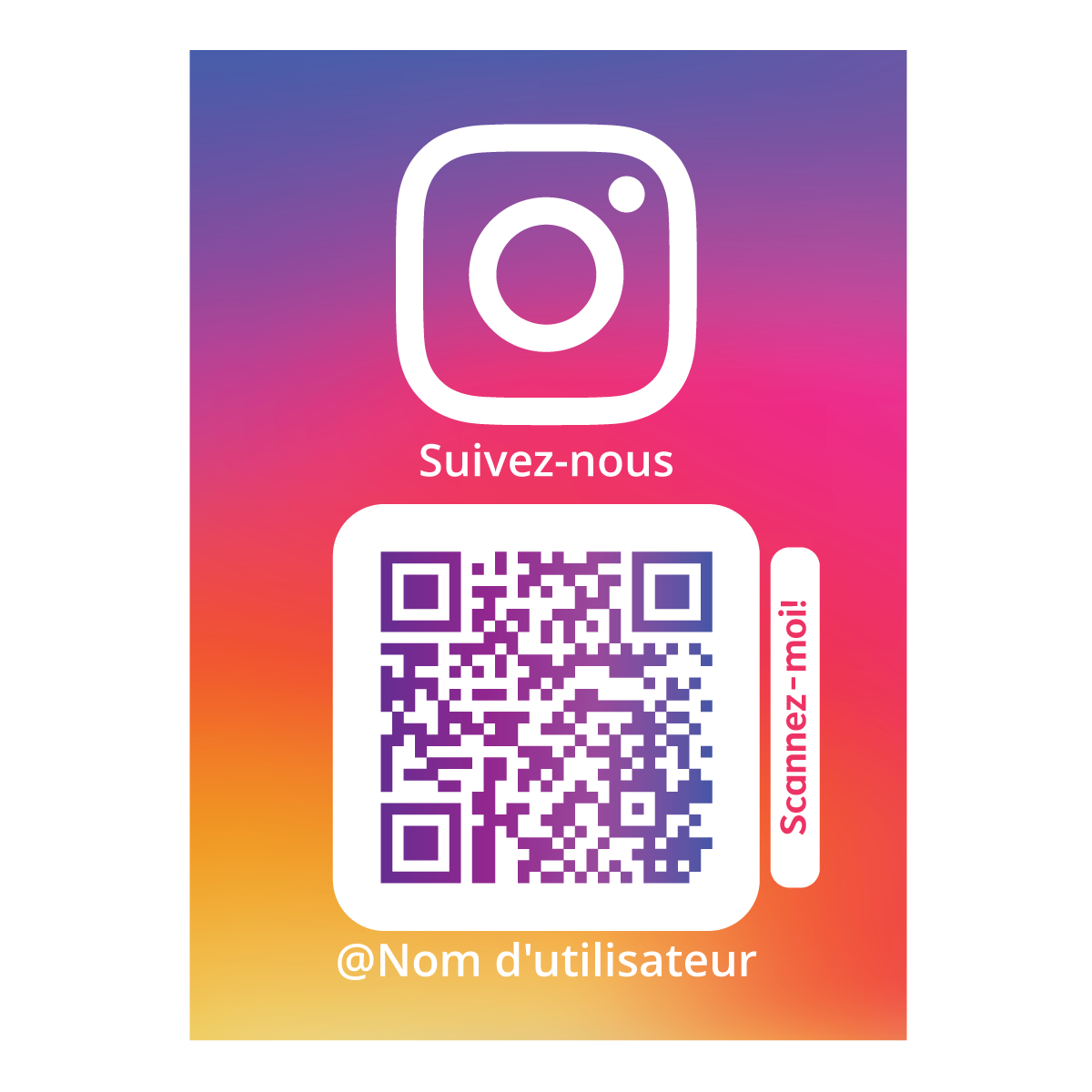 Suis-nous sur Instagram Sticker rectangle