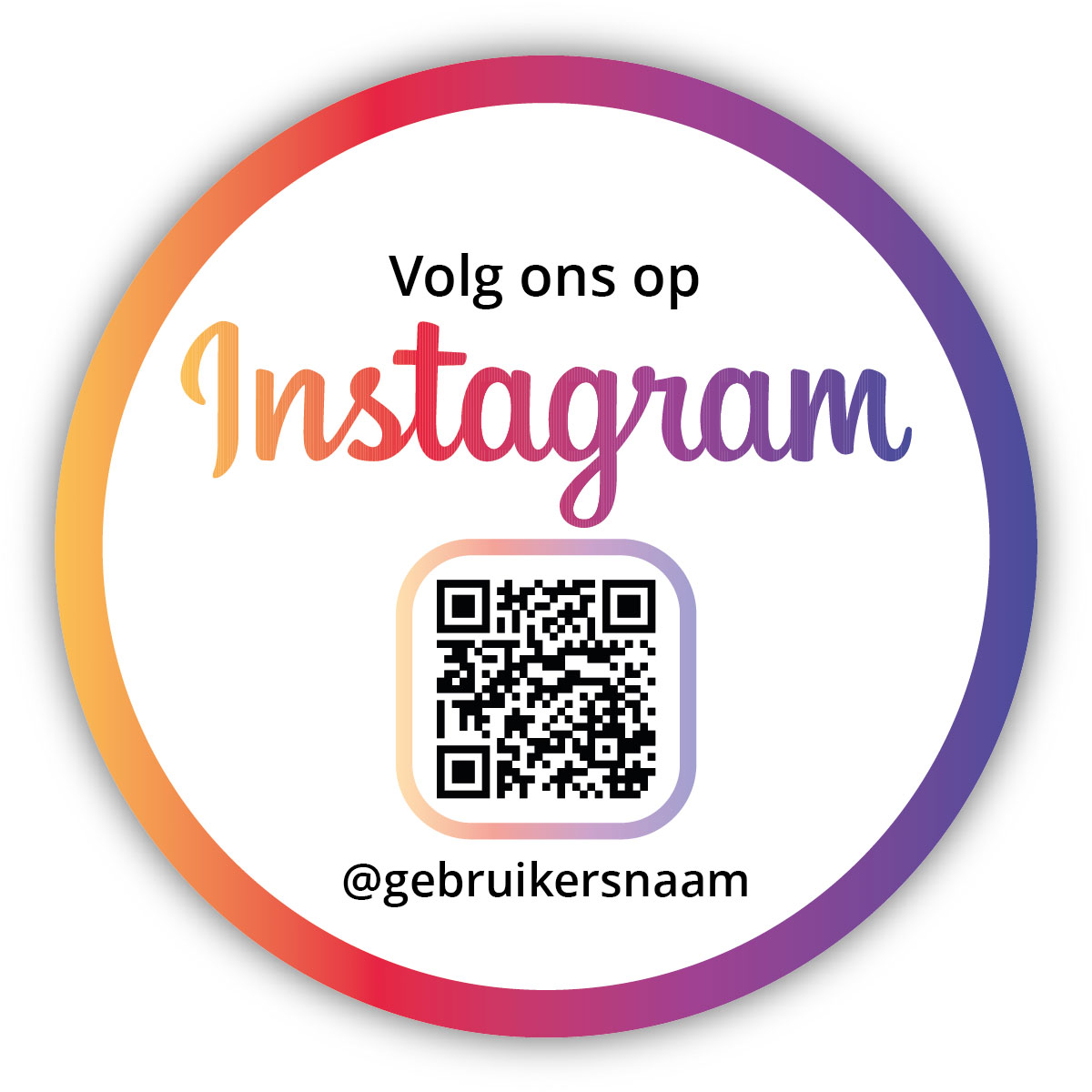 Volg ons op Instagram Sticker Schoon