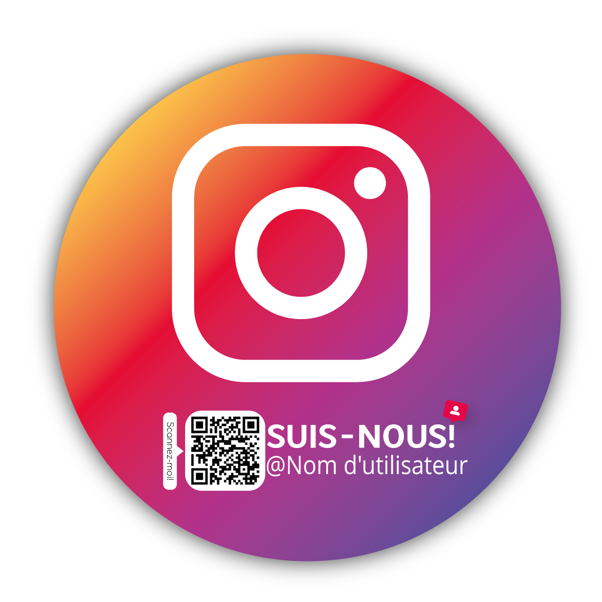Suis-nous sur Instagram Sticker Icon Color