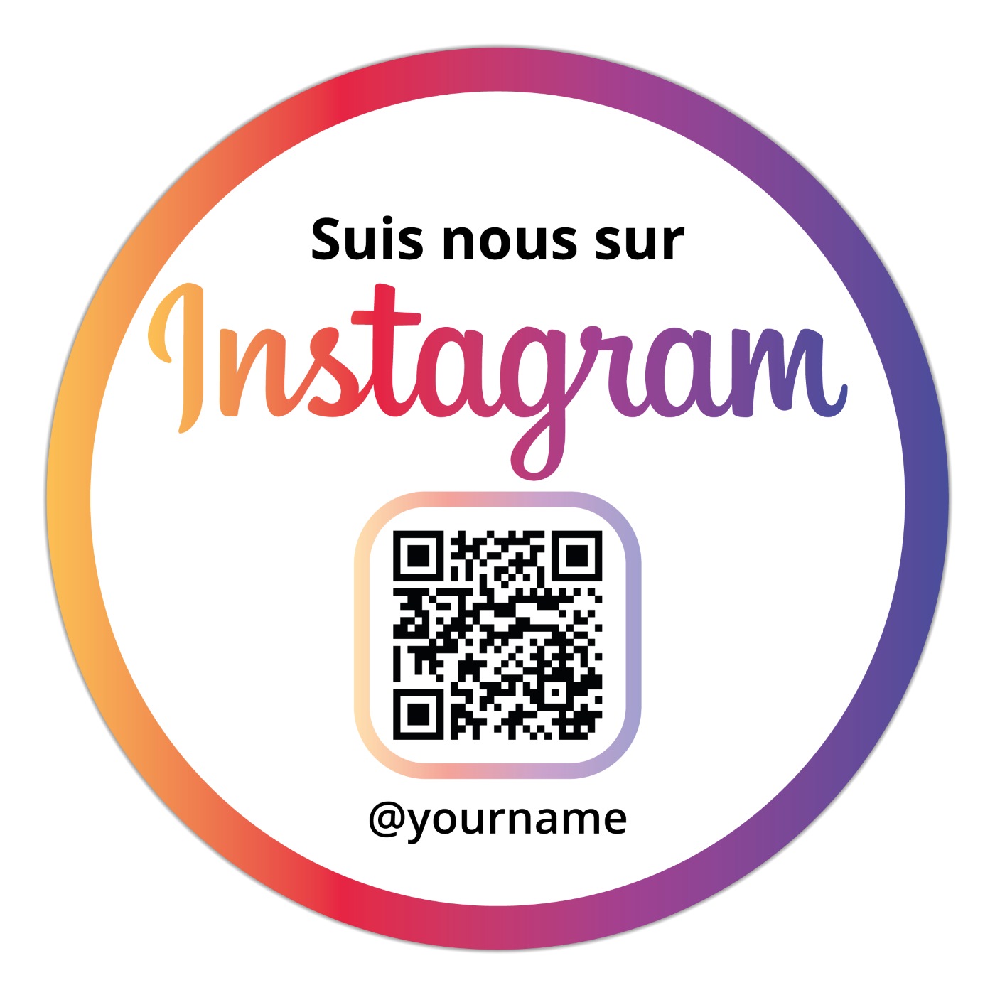 Suis-nous sur Instagram Sticker Clean