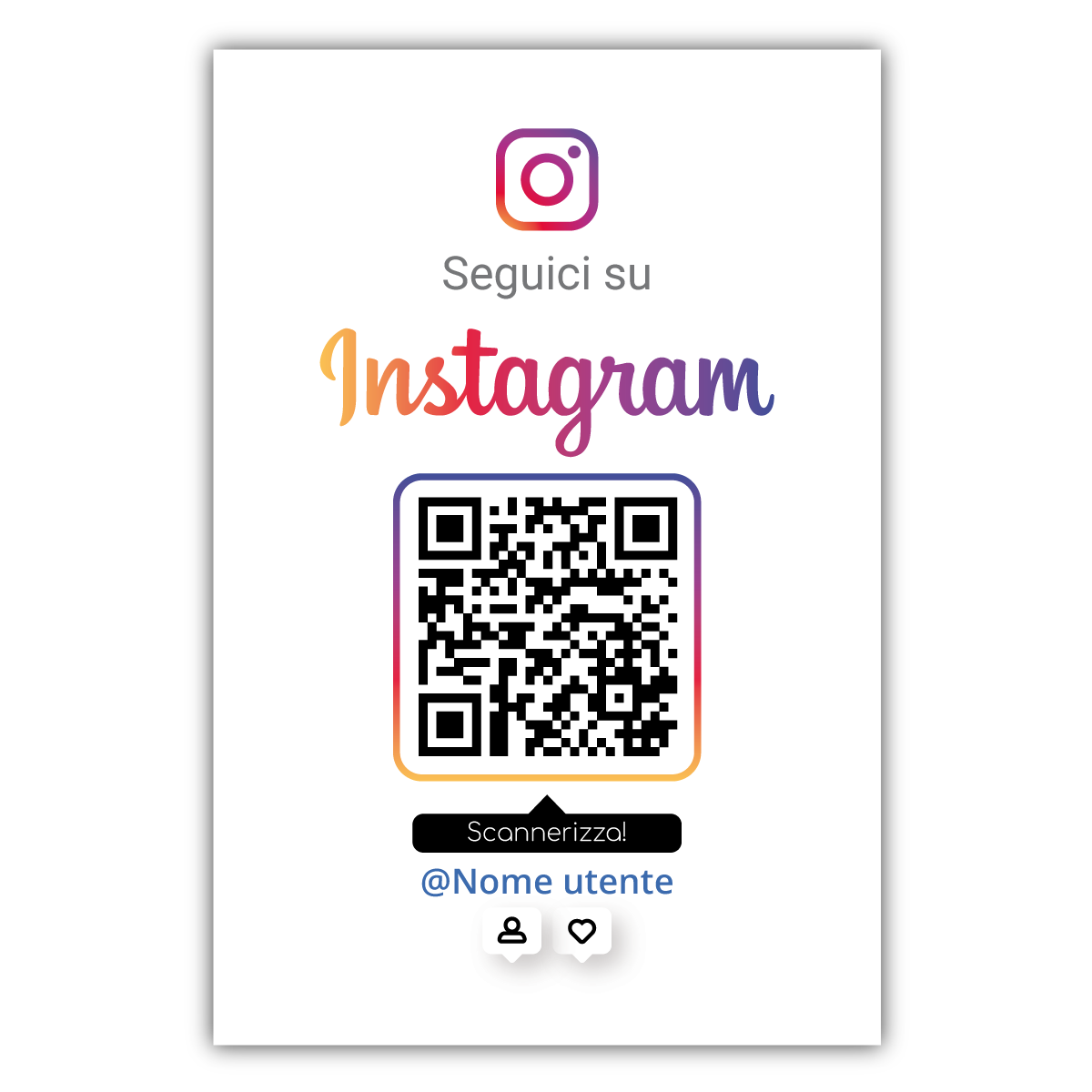 Seguici su Instagram Biglietto da visita NFC Tap