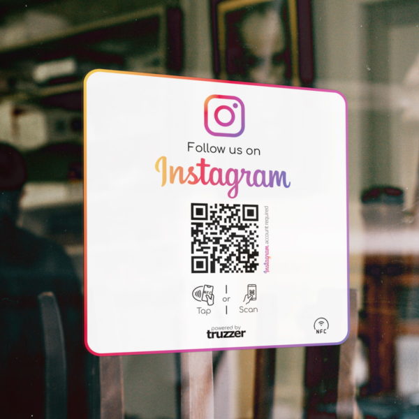 Adhesivo NFC de Instagram Cuadrado con código QR de Instagram