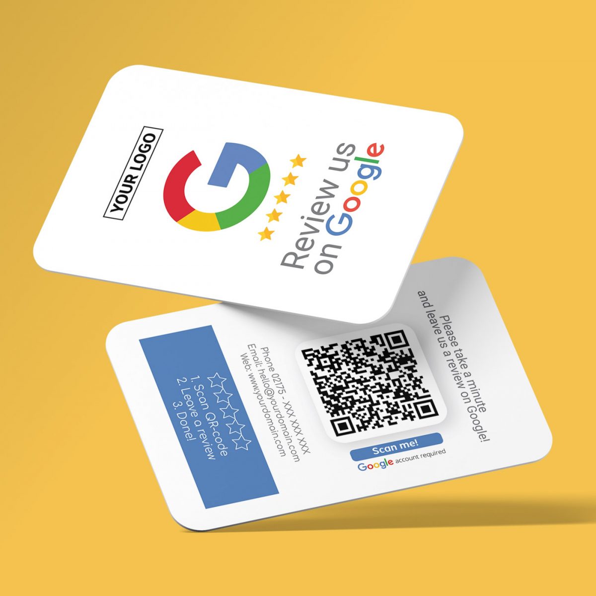 google review business card minimal with qr code simple truzzer