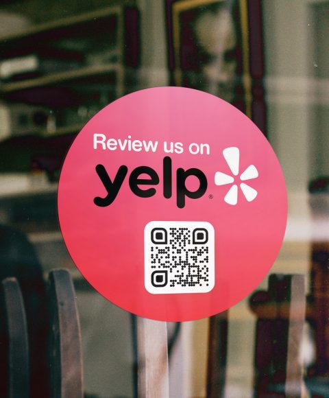 review us on yelp sticker with review qr code color truzzer 1